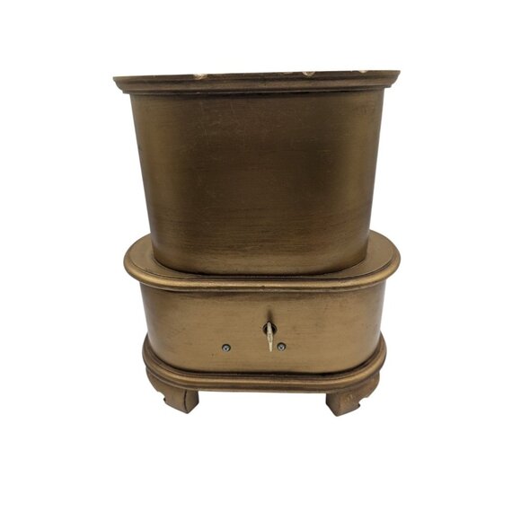 1960's Gold Florentine Musical Jewelry Box 5 Drawer - Picture 3 of 16